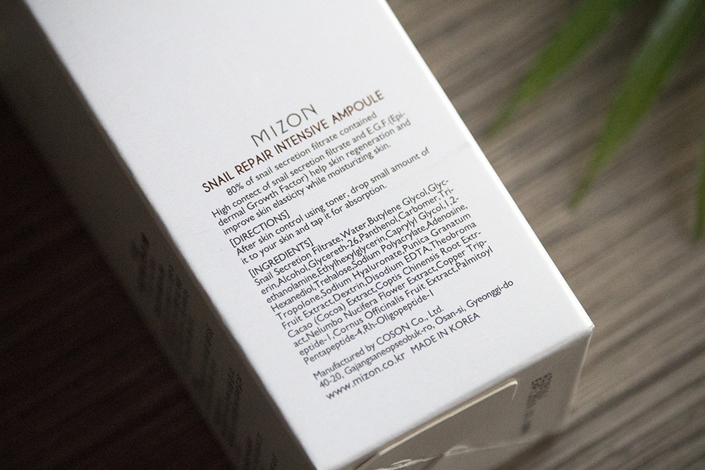 KOREAN SKINCARE: MIZON SNAIL REPAIR INTENSIVE AMPOULE